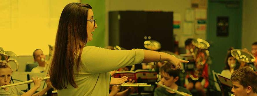 Catherine Standridge helping her students