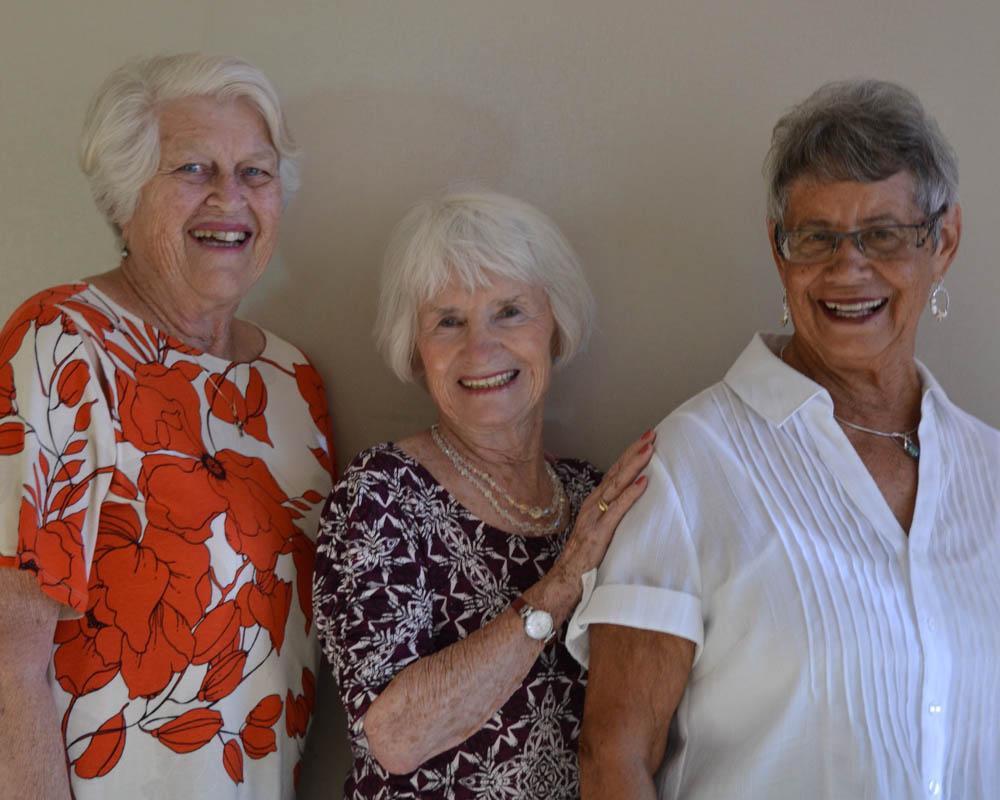 Pat (Green) Remmert, Janet (Jacobsen) Constantinides and Eleanor (Kuechler) McFarland